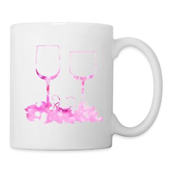 Wine glasses Grape vine leaf - Mug - white - Right