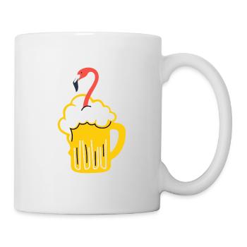 Flamingo Bierglas Bier Geschenk rosa Bierkrug - Tasse - Weiß - Rechts