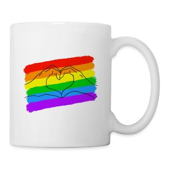 Pride LGBTQ est un coeur d'amour - Mug blanc - blanc - Droite