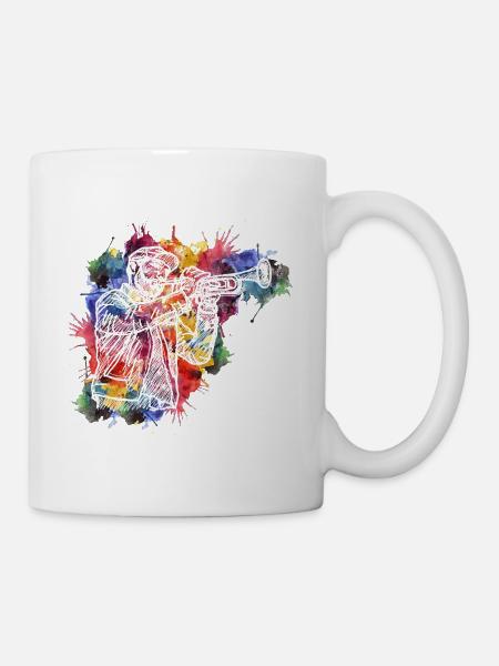 Professeur de musique de trompette abstraite - Mug blanc - blanc