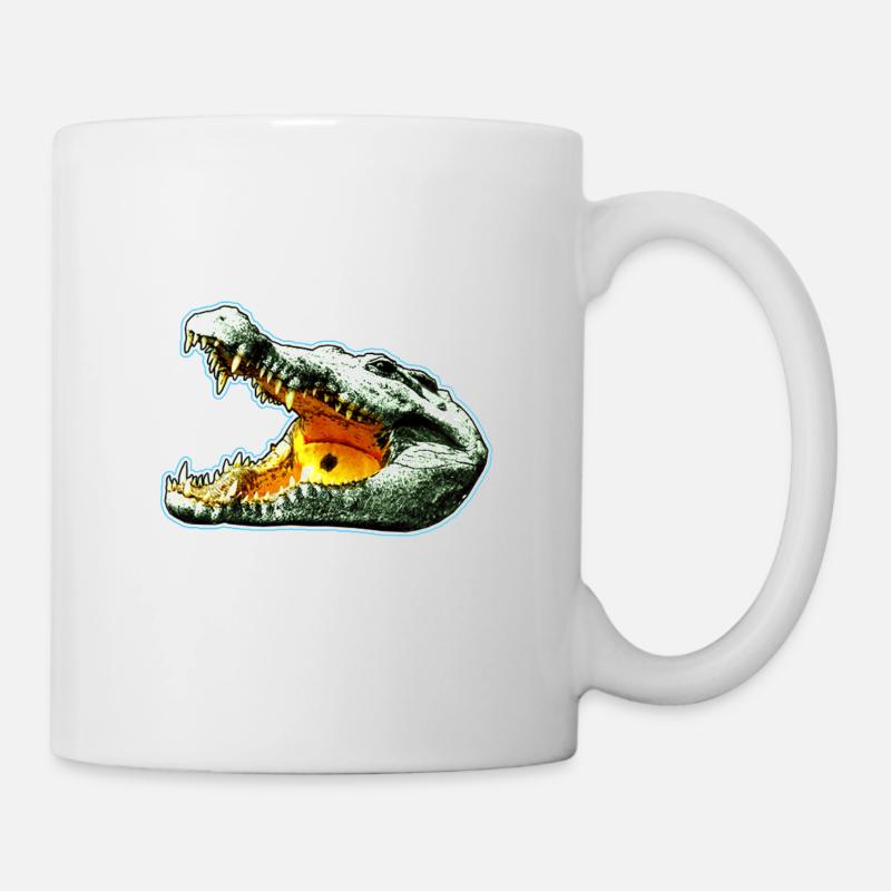 Krokodil - Tasse - Weiß