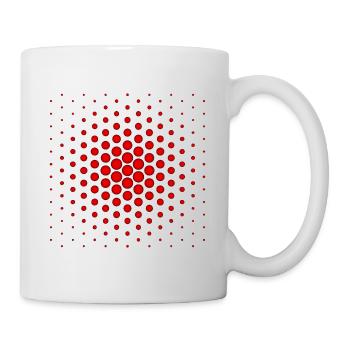 Rote Kugeln - Tasse - Weiß - Rechts