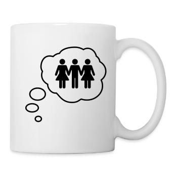 Flotter Dreier Denkblase - Tasse - Weiß - Rechts