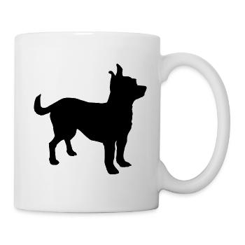 Chihuahua Hund Silhouette schwarz - Tasse - Weiß - Rechts