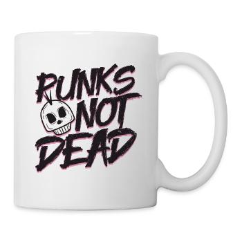Punks not dead skull head rockn'roll geschenkidee - Tasse - Weiß - Rechts