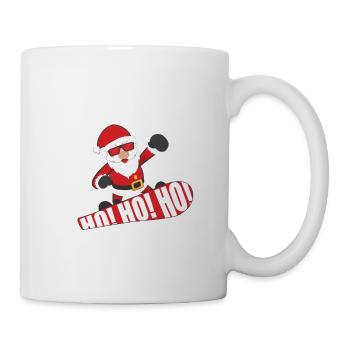 Weihnachten Snowboard Schnee Weihnachtsmann - Tasse - Weiß - Rechts