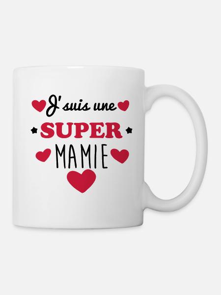super mamie cadeau de noël fête des grands-mères - Mug blanc - blanc