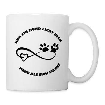 unendliches herz pfoten spruch hund - Tasse - Weiß - Rechts