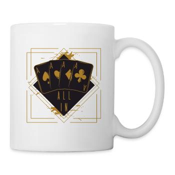 Ass Poker Casino Spielkarten Geschenk All In - Tasse - Weiß - Rechts