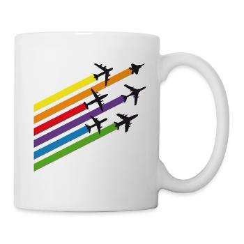 Flugzeuge Streifen - Tasse - Weiß - Rechts