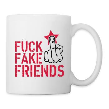 84 Doigts puants Doigts Moyens Fuck Fake Friends - Mug blanc - blanc - Droite