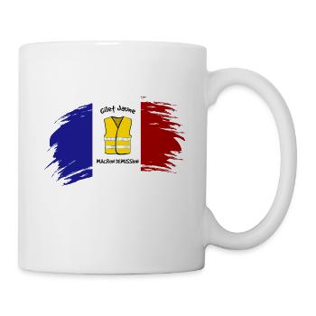 Yellow Vest --- MACRON DEMISSION - Mug - white - Right