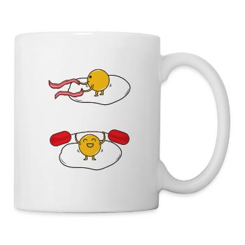 Spiegelei im Fitnessstudio - Tasse - Weiß - Rechts