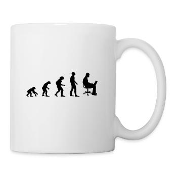 Evolution Man on Laptop, Work, Pc - Mug - white - Right
