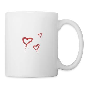 Red hearts - Mug - white - Right