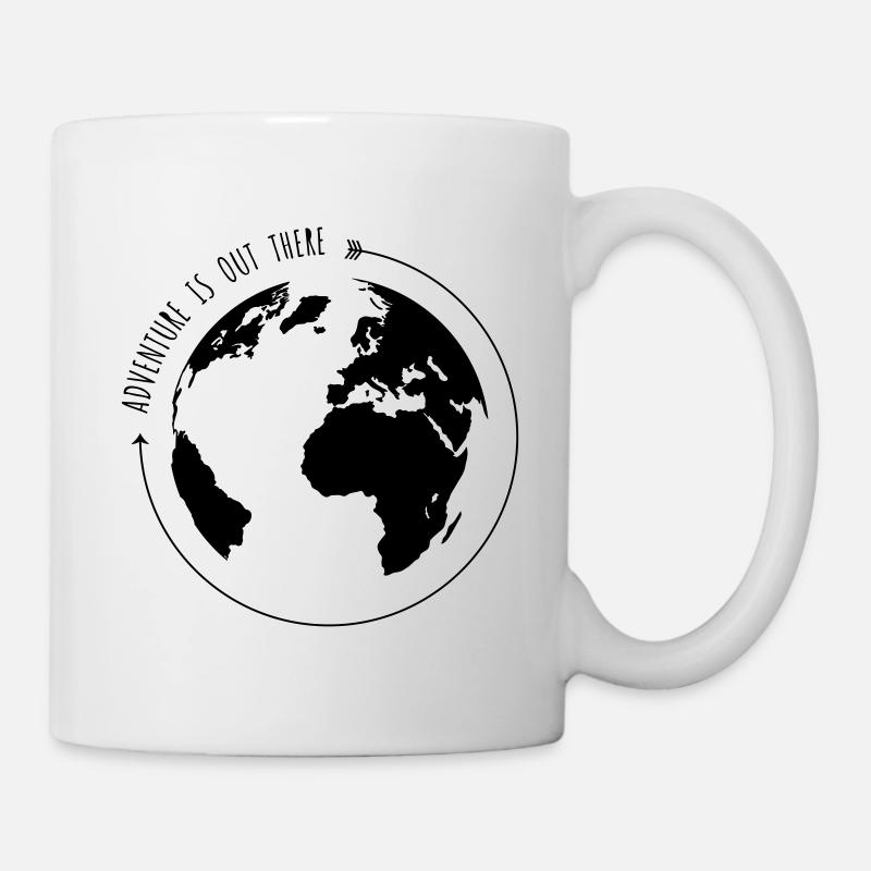 GLOBE Adventure est un graphique vectoriel - Mug blanc - blanc