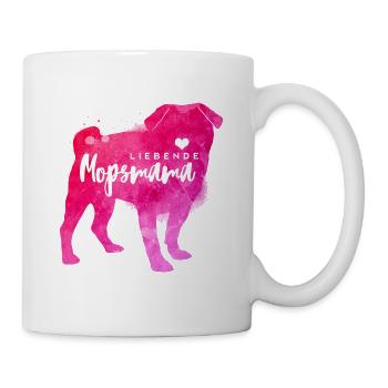 Liebende Mopsmama - Tasse - Weiß - Rechts