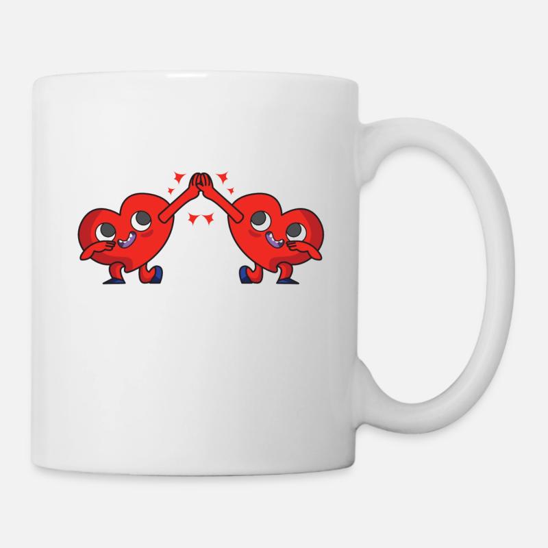 herzen comic - Tasse - Weiß