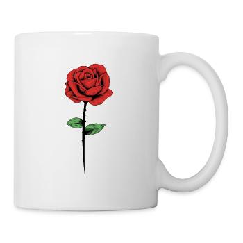 fleur rose - Mug blanc - blanc - Droite
