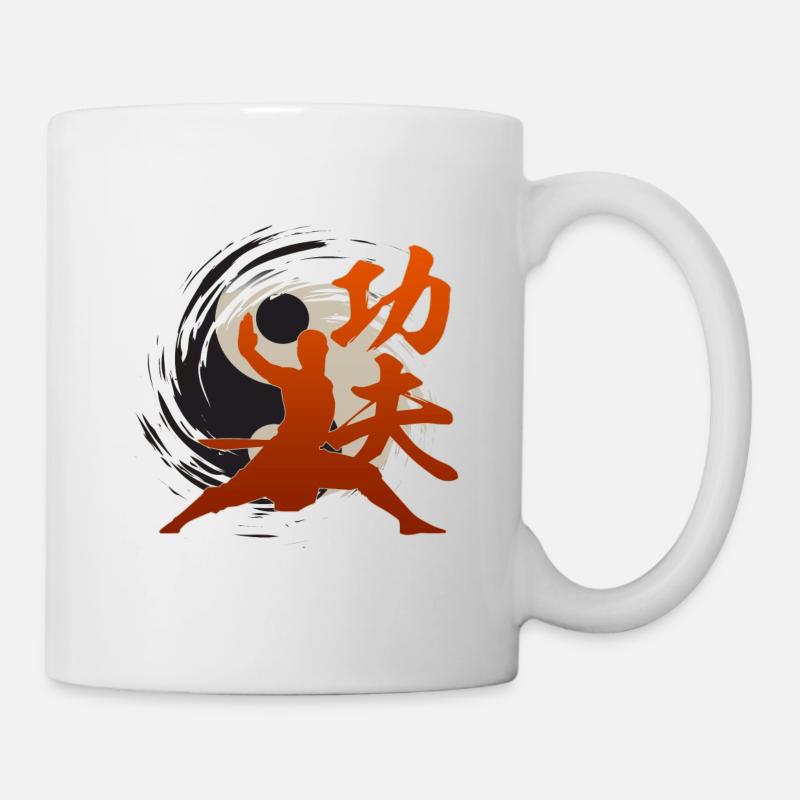 Arts martiaux Kung Fu Yin Yang Ninja Shaolin - Mug blanc - blanc