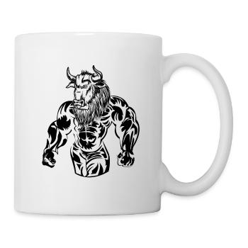 Bull beast fitness gym bodybuilding - Mug - white - Right