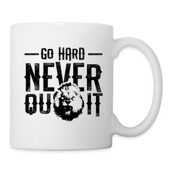 löwe niemals aufgeben spruch motivation - Tasse - Weiß - Rechts