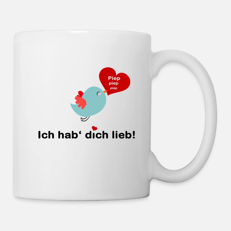 Piep Piep Piep hab dich lieb Geschenk Valentinstag - Tasse - Weiß