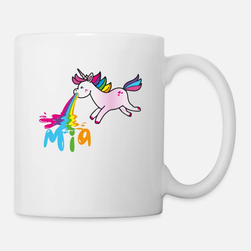 Mia vomissant une licorne - Mug blanc - blanc