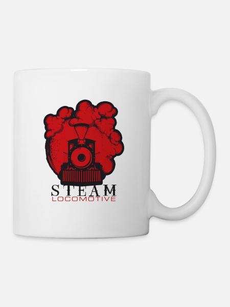 Dampflokomotive - Tasse - Weiß