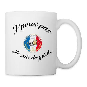 J'peux pas je suis de garde - Pompier - Humour - Mug blanc - blanc - Droite