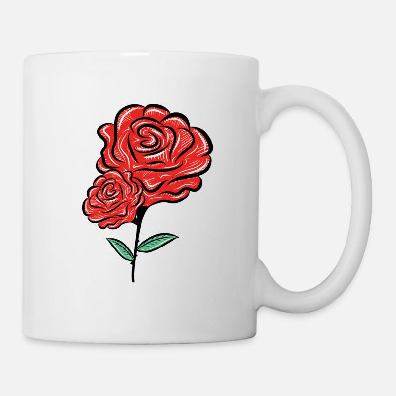 rose blume - Tasse - Weiß