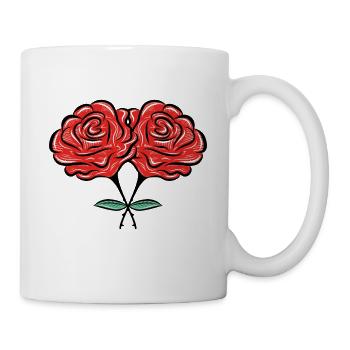 fleurs roses - Mug blanc - blanc - Droite