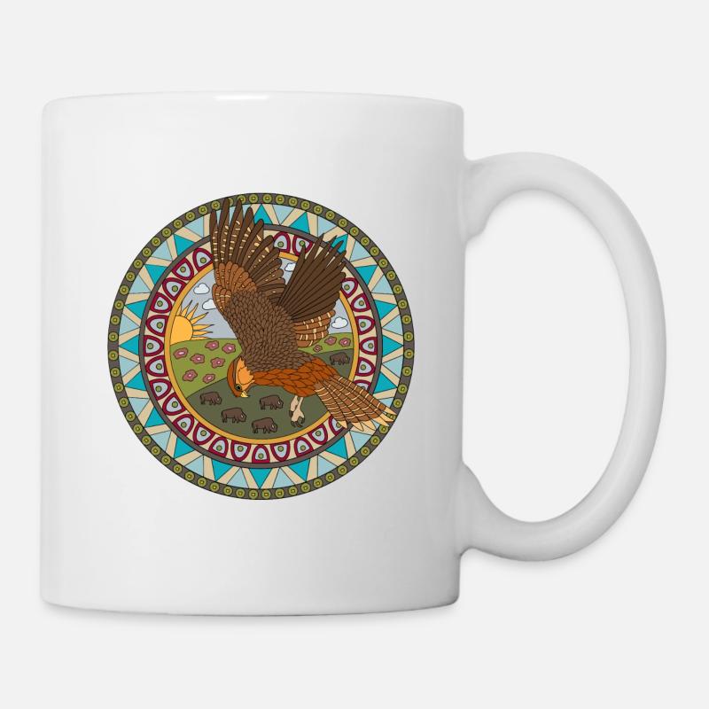 Indianisches Sternzeichen Falke - Tasse - Weiß