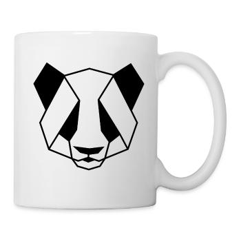 Panda head geometric black white cute animal - Mug - white - Right