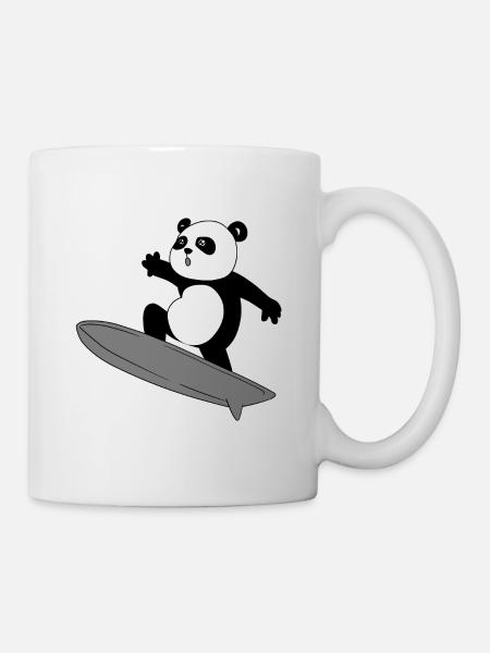 Panda Surfer - Tasse - Weiß