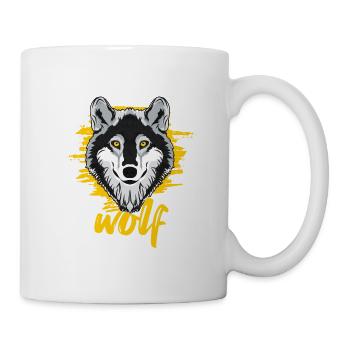 Wolf - Tasse - Weiß - Rechts