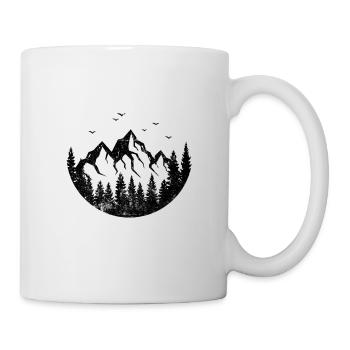 Montagnes nature forêt icône icône - Mug blanc - blanc - Droite