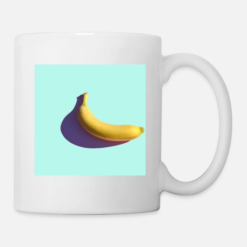 Abstrakte Banane Minimalismus Aquarell - Tasse - Weiß