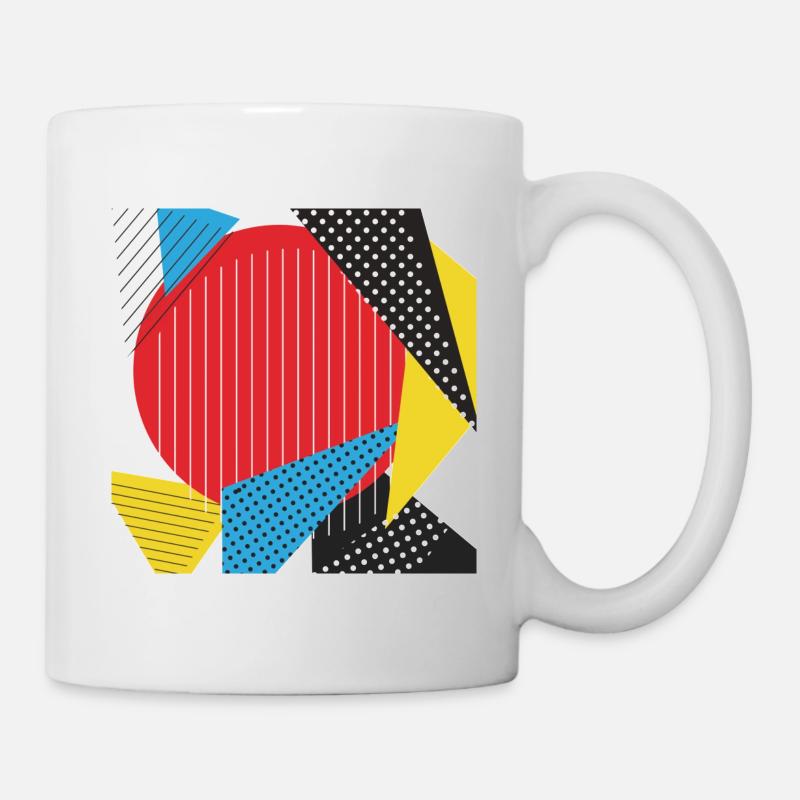 Géométrie collage Couleurs abstraites - Mug blanc - blanc
