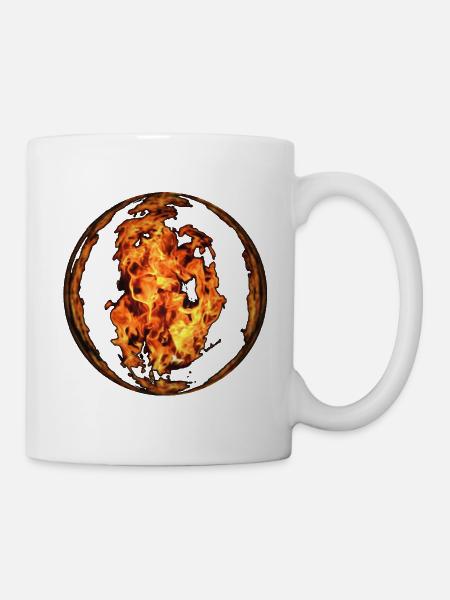 Feuer Glaskugel - Tasse - Weiß