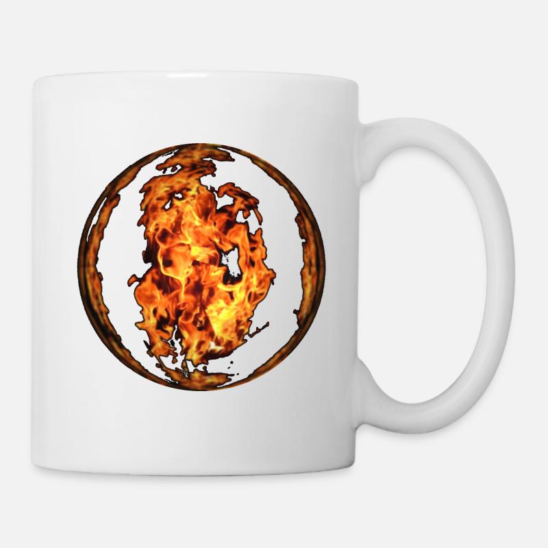 Feuer Glaskugel - Tasse - Weiß