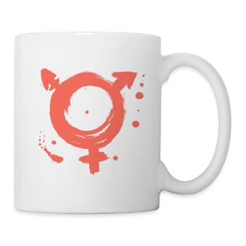 Symbole transgenre peint à la main - Mug blanc - blanc - Droite