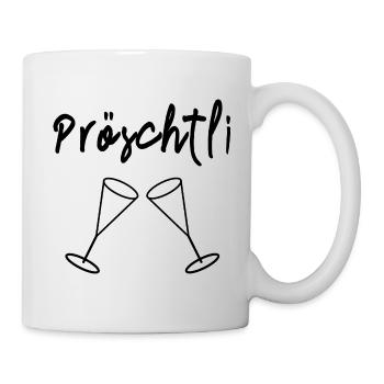 Proeschtli Pröschtli Prost Sektglas Schweiz Fun - Tasse - Weiß - Rechts