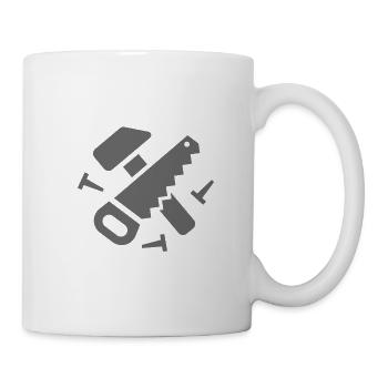 Hammer Saw Work Icon - Mug blanc - blanc - Droite