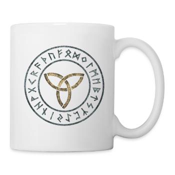 Runen Kreis mit Triquetra - Tasse - Weiß - Rechts