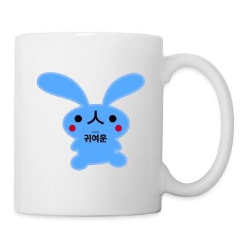 Kaninchen Koreanisch Niedlich blau - Tasse - Weiß - Rechts