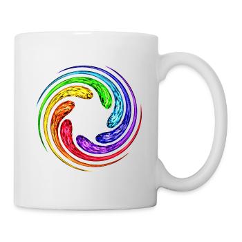 Regenbogen 7 Chakra Wirbel Spirale Yoga Symbol - Tasse - Weiß - Rechts