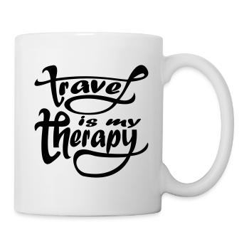 Travel Is My Therapy - Tasse - Weiß - Rechts