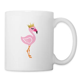 Flamingo mit Krone - Tasse - Weiß - Rechts