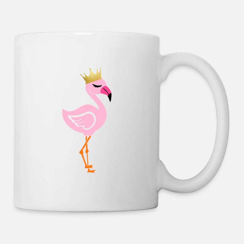 Flamingo with crown - Mug - white